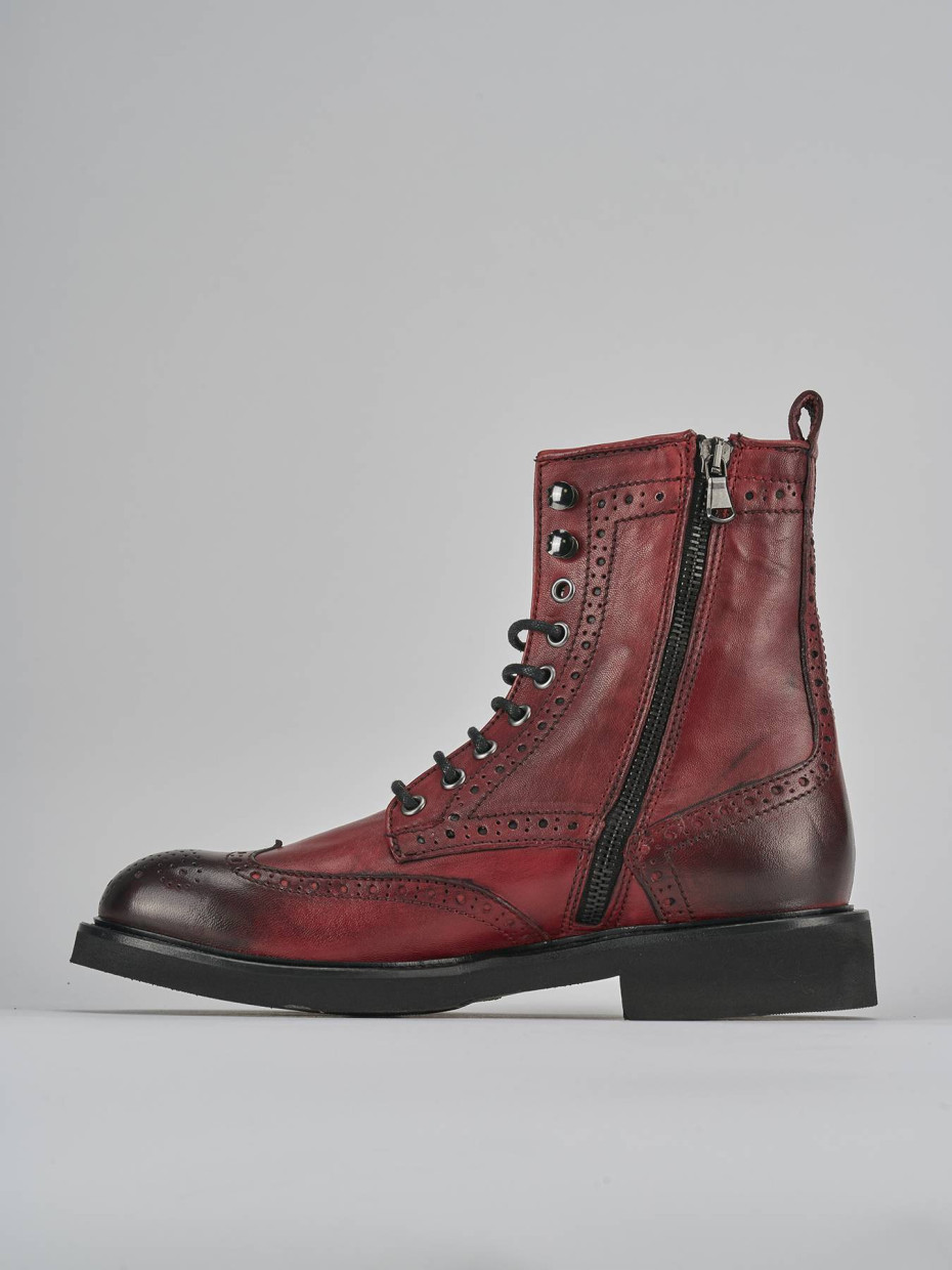 Anfibi tacco 2cm pelle bordo Barca Stores