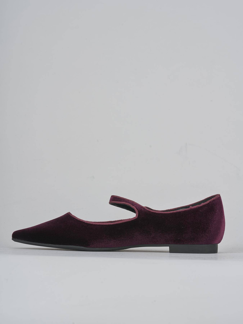 Ballerine tacco 1cm velluto bordo'