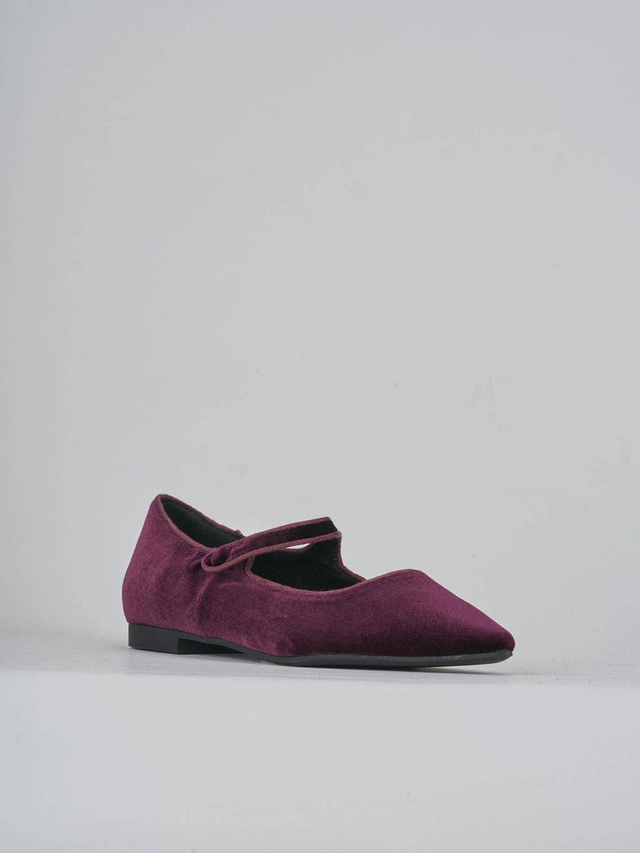 Ballerine tacco 1cm velluto bordo'