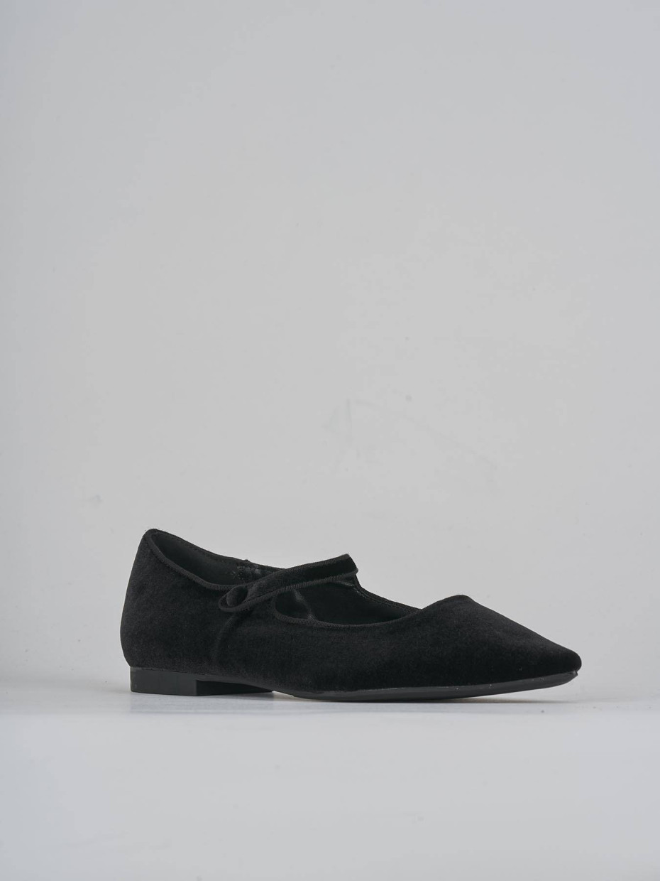 Ballerine tacco 1cm velluto nero