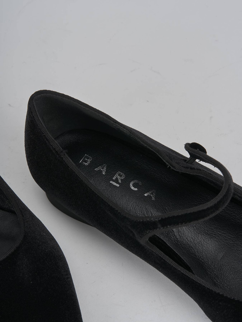 Ballerine tacco 1cm velluto nero