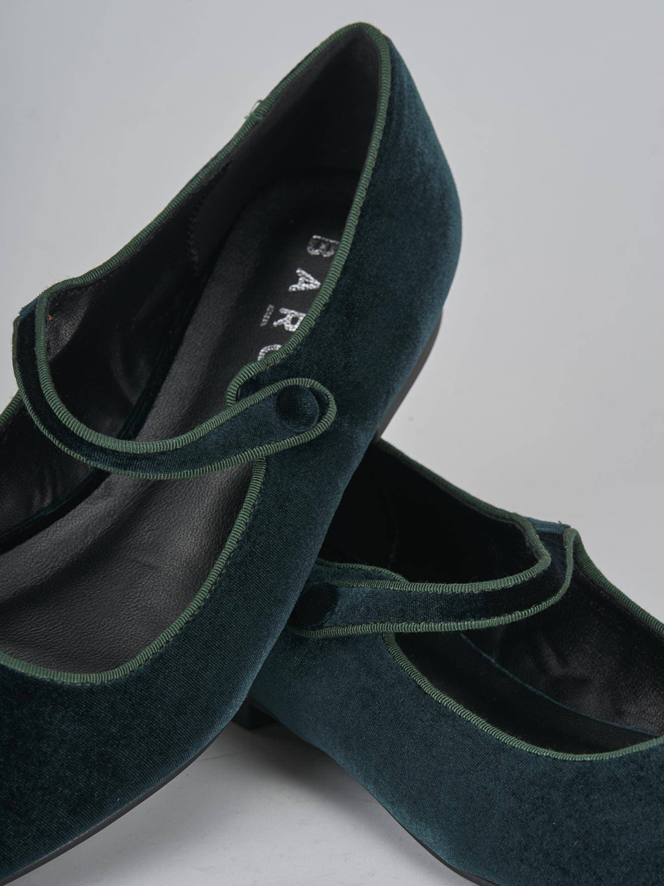 Ballerine tacco 1cm velluto verde