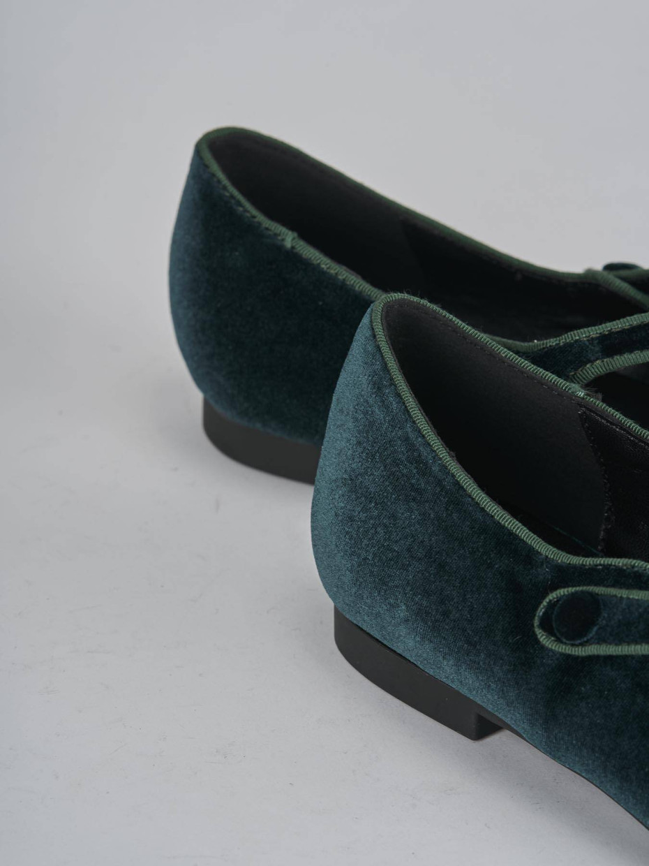 Ballerine tacco 1cm velluto verde
