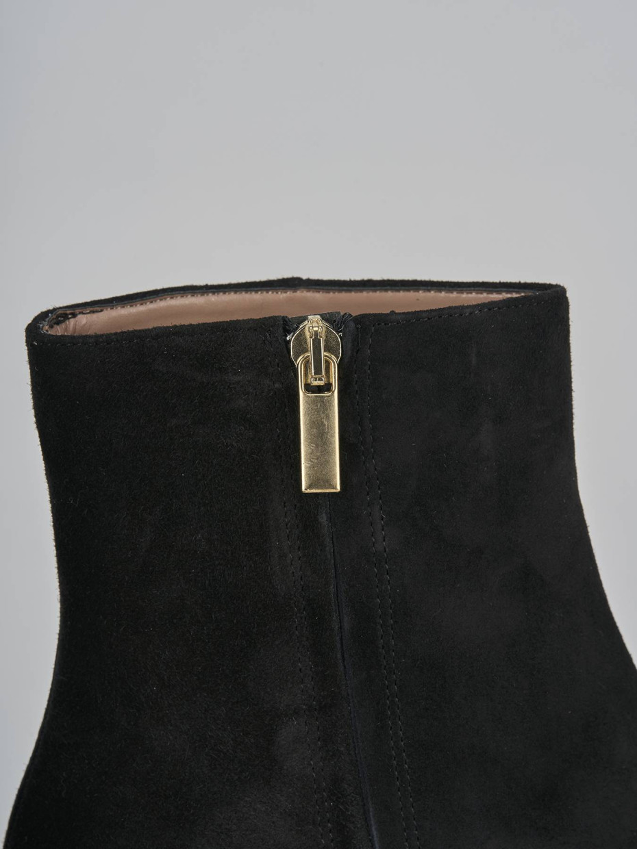 Stivaletti tacco 6cm camoscio nero