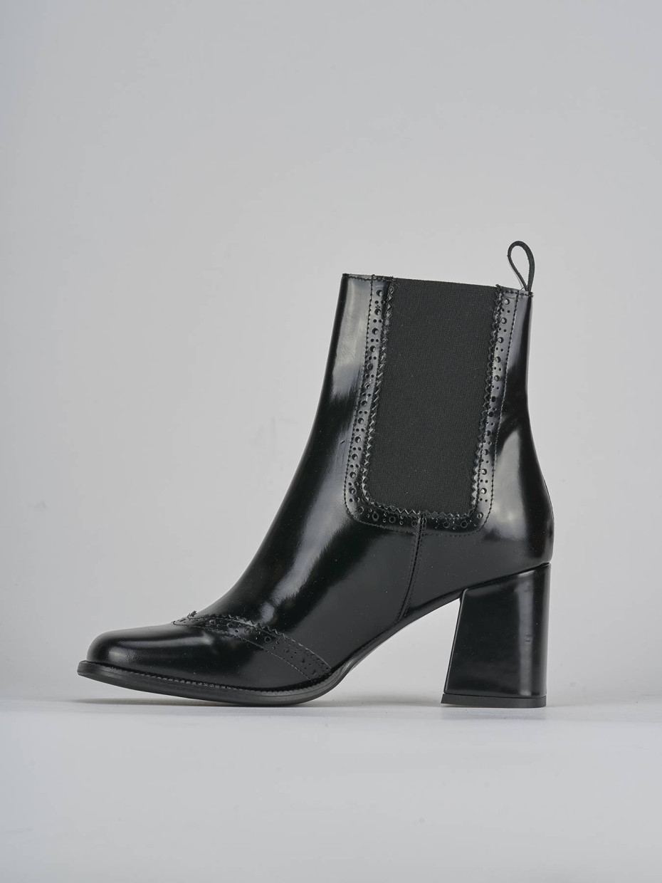 Stivaletti tacco 8cm pelle nero