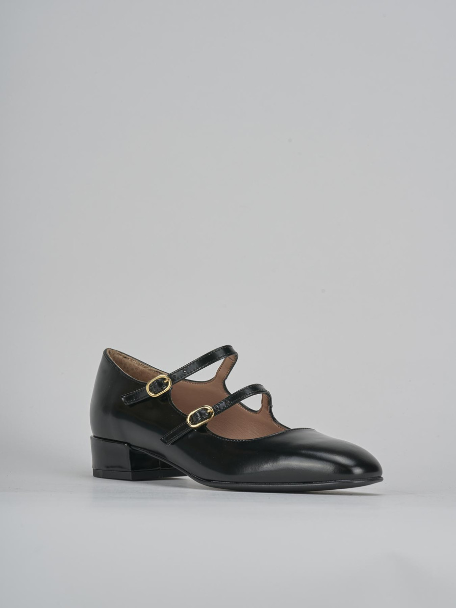 Décolleté e slingback tacco 3cm pelle nero