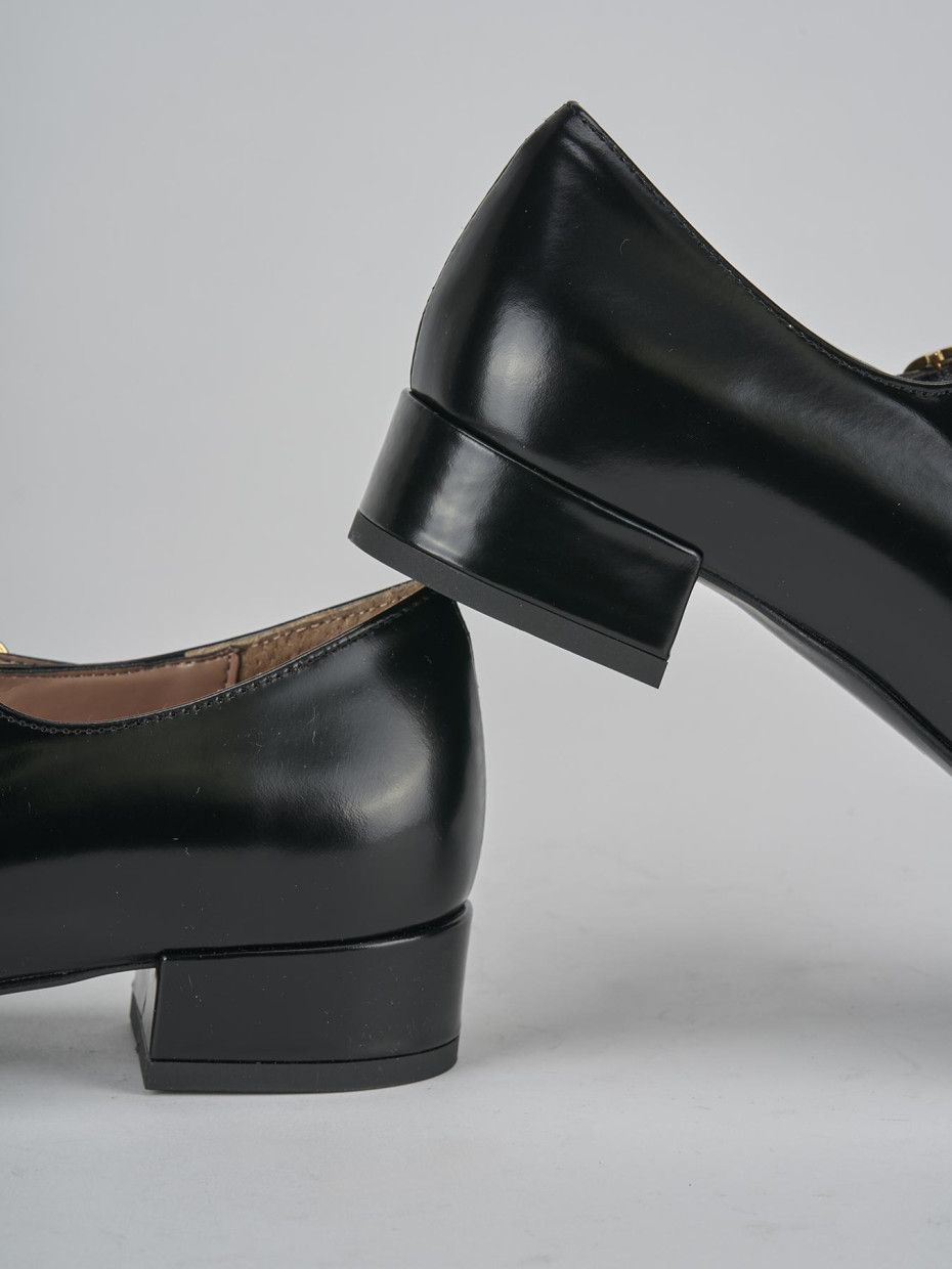 Décolleté e slingback tacco 3cm pelle nero