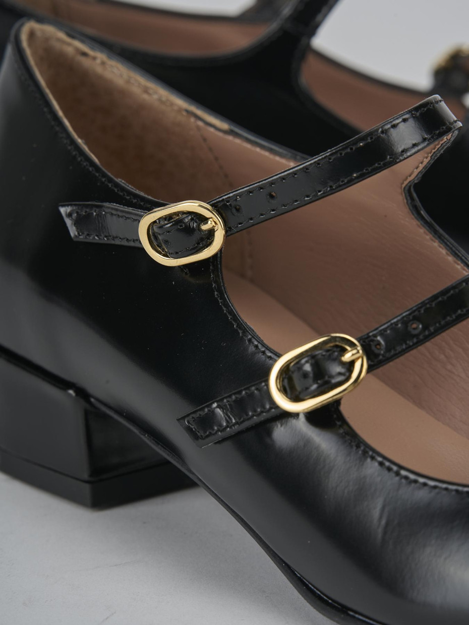 Décolleté e slingback tacco 3cm pelle nero