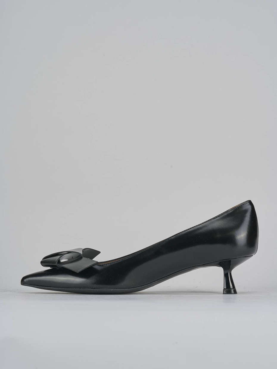 Décolleté e slingback tacco 5cm pelle nero