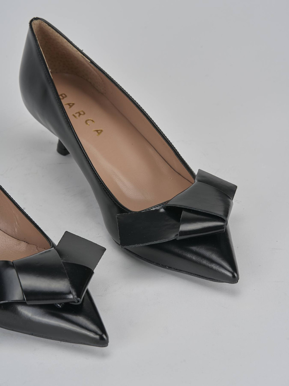 Décolleté e slingback tacco 5cm pelle nero