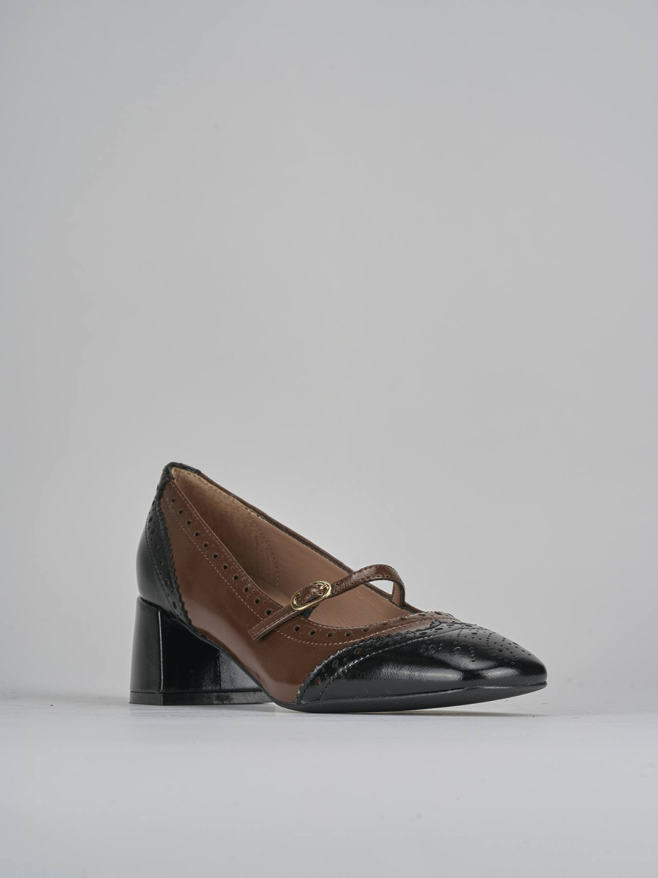 Décolleté e slingback tacco 5cm vernice testa