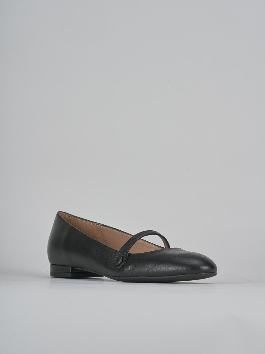 Ballerine tacco 1cm pelle nero