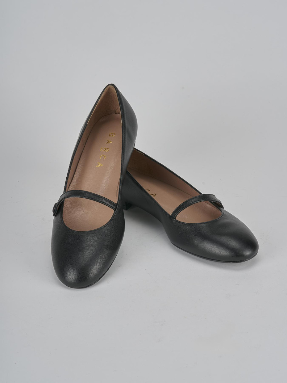 Ballerine tacco 1cm pelle nero