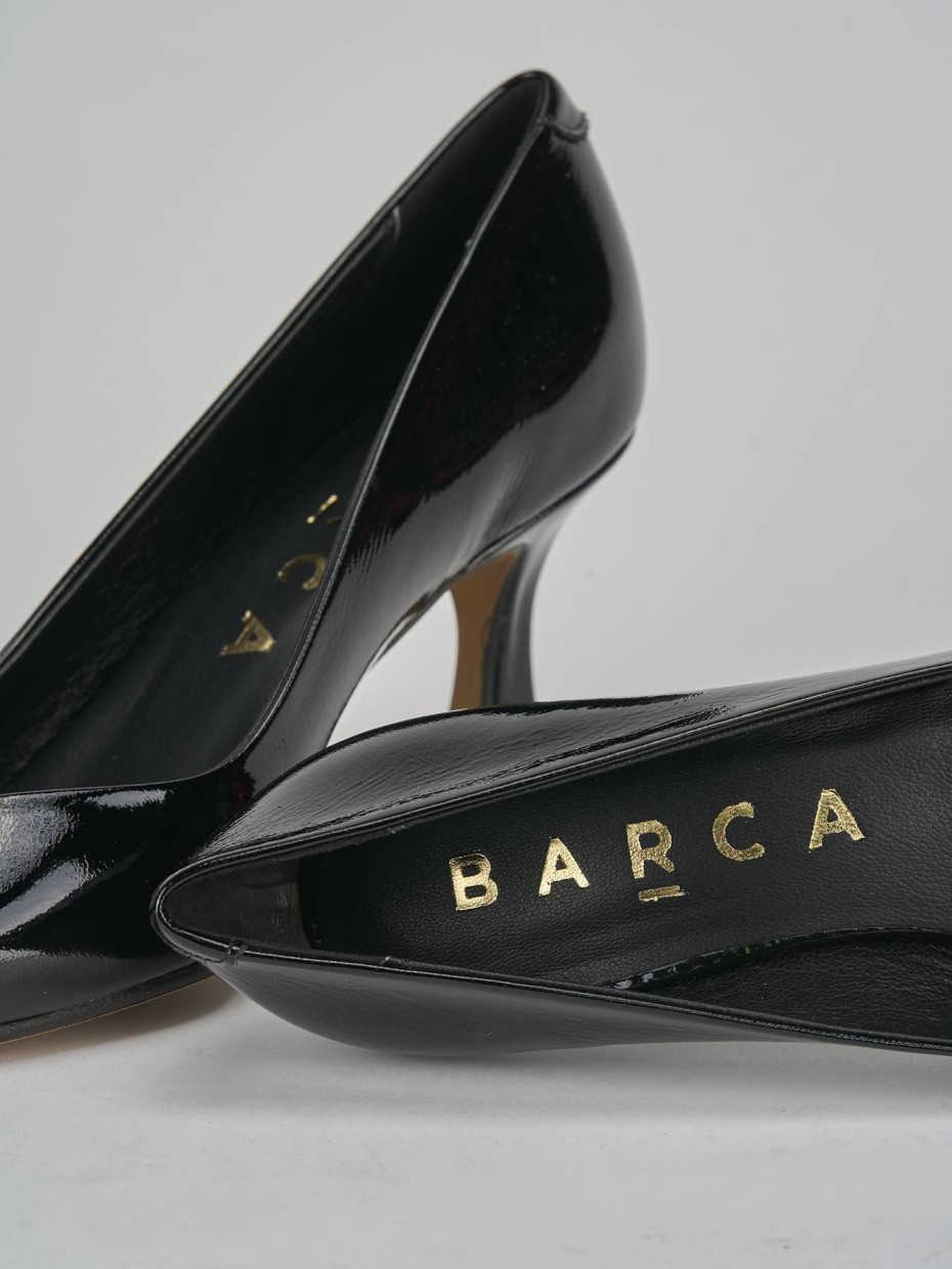 Décolleté e slingback tacco 7cm vernice nero