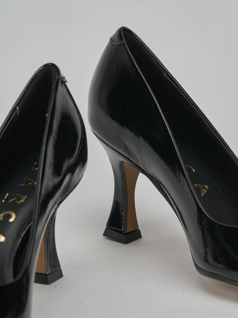 Décolleté e slingback tacco 7cm vernice nero