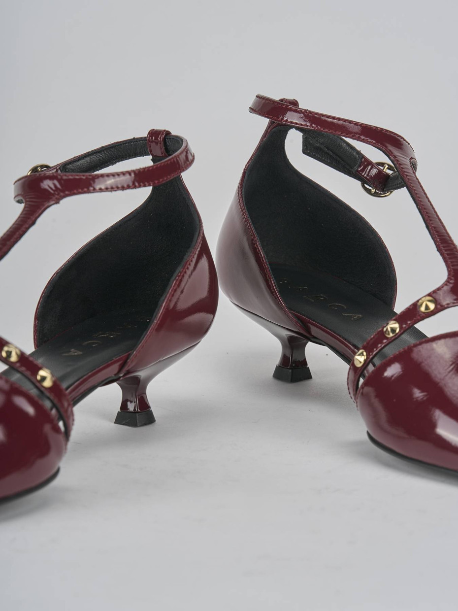 Décolleté e slingback tacco 3cm vernice bordo'