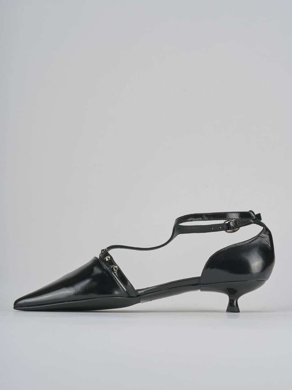 Décolleté e slingback tacco 3cm vernice nero