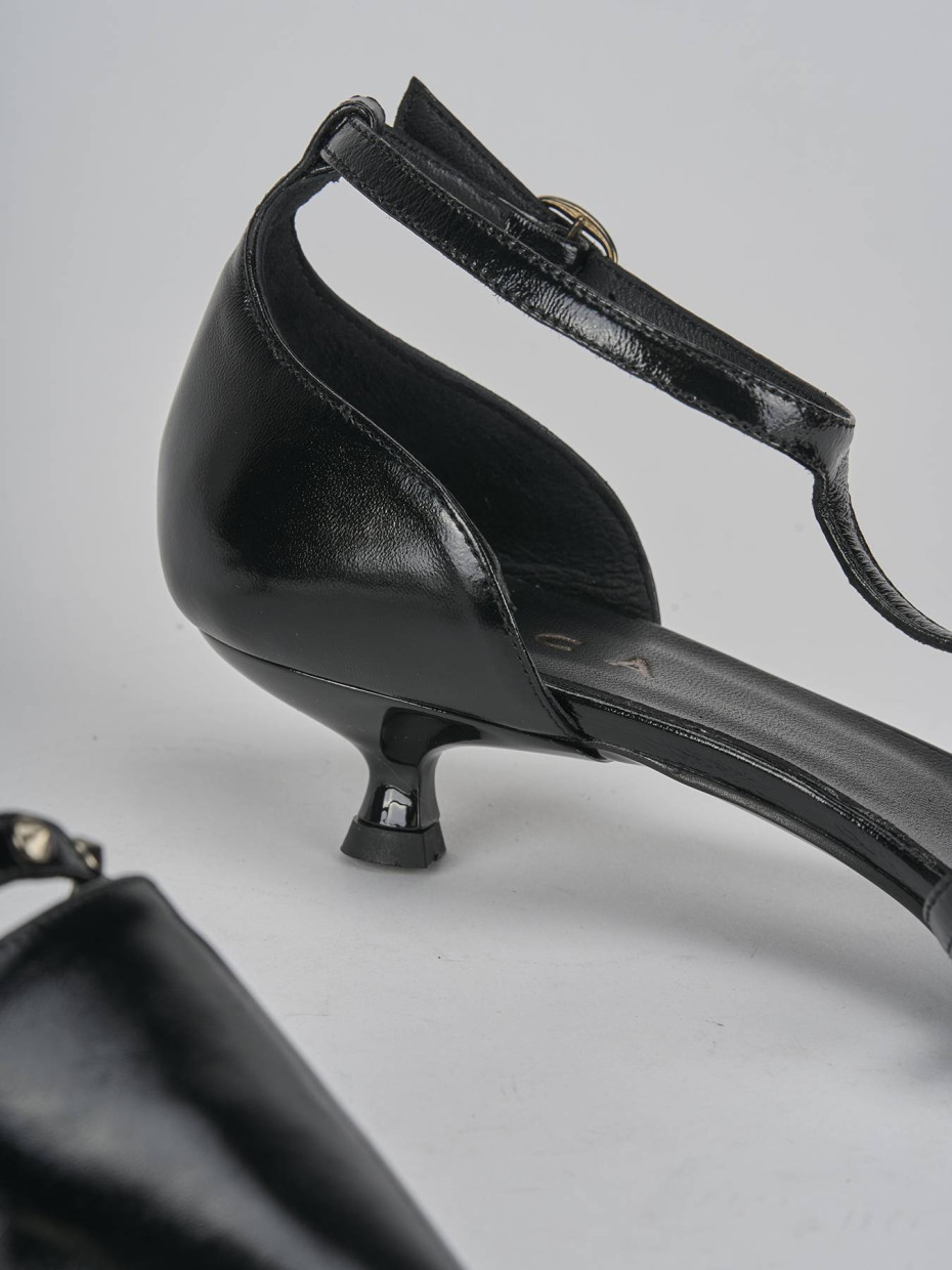 Décolleté e slingback tacco 3cm vernice nero