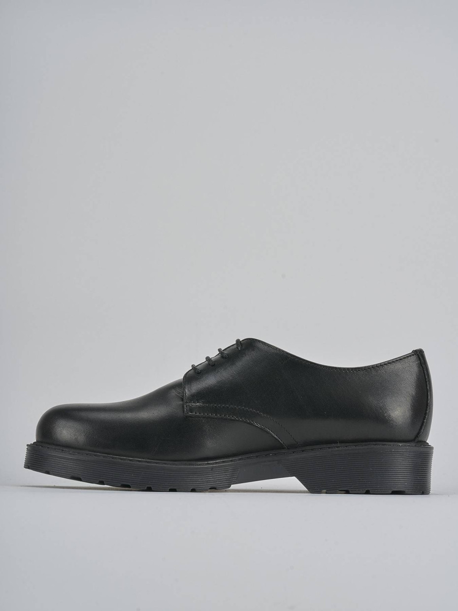 Stringate tacco 2cm pelle nero