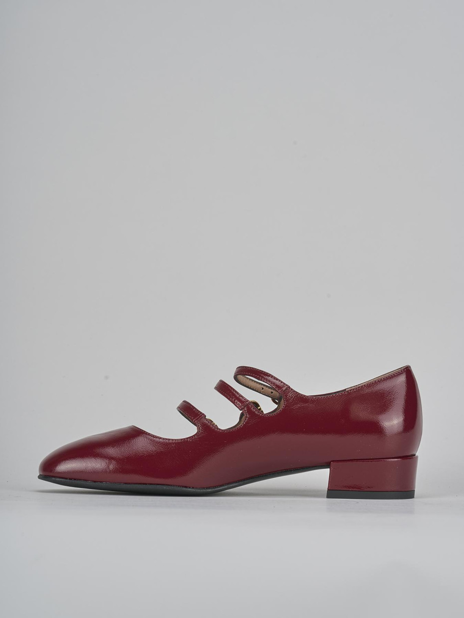 Décolleté e slingback tacco 3cm vernice bordo'