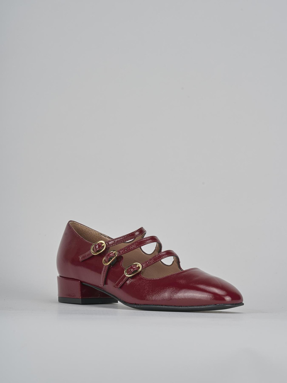 Décolleté e slingback tacco 3cm vernice bordo'
