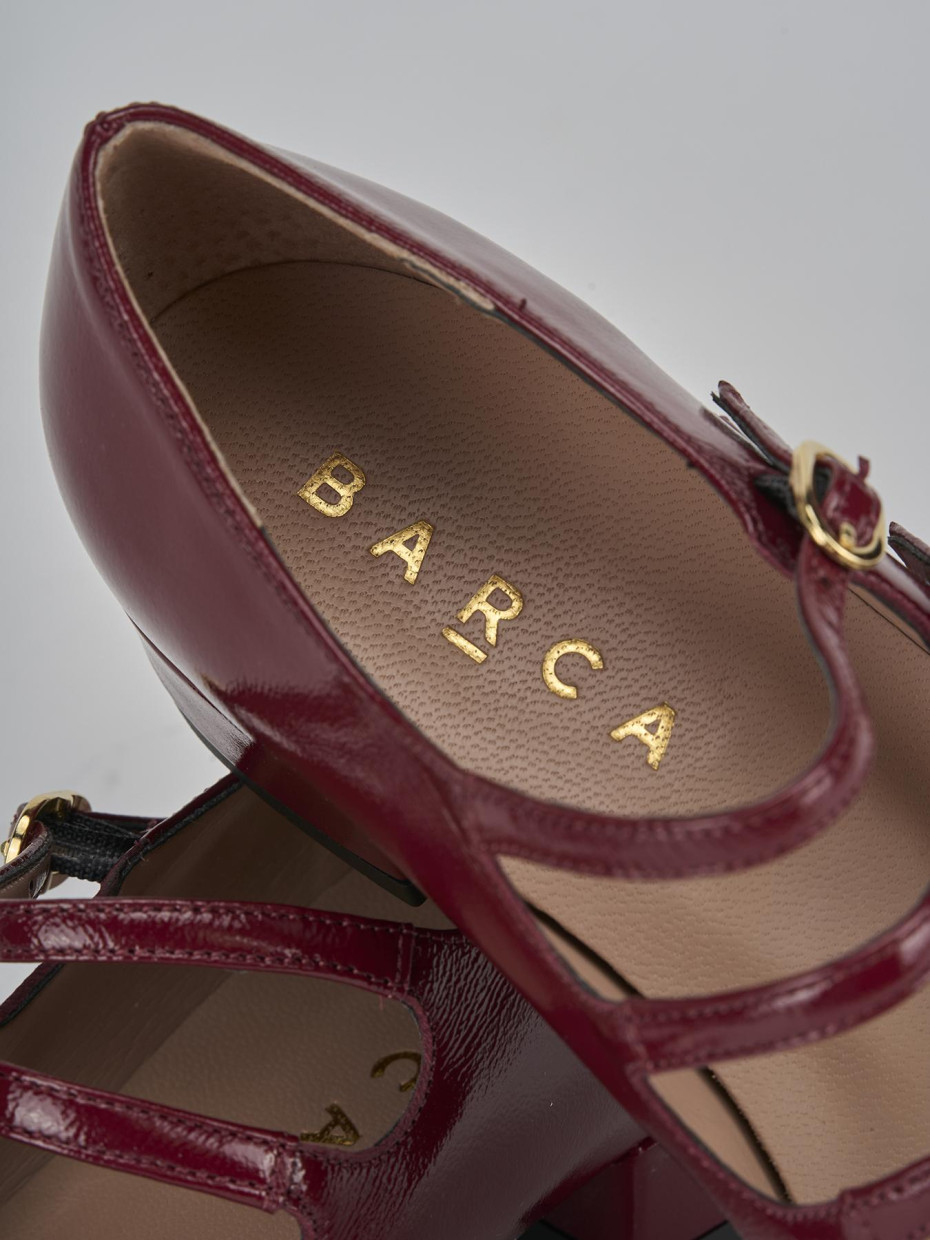 Décolleté e slingback tacco 3cm vernice bordo'