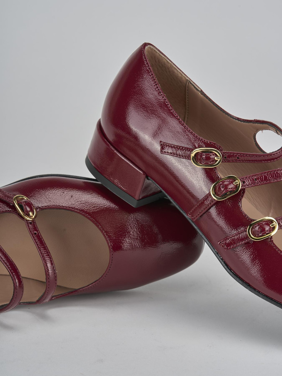 Décolleté e slingback tacco 3cm vernice bordo'