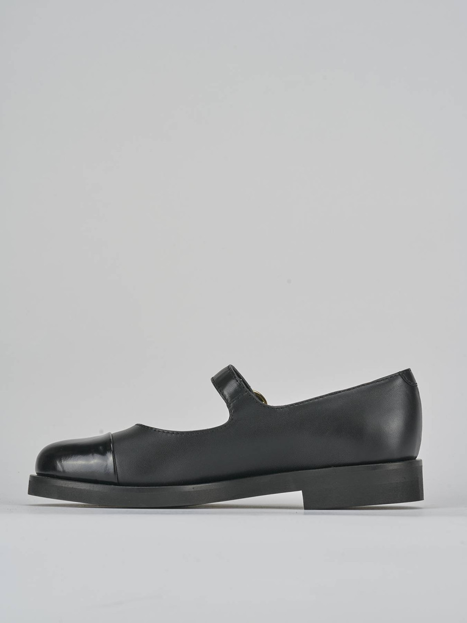 Ballerine tacco 2cm pelle nero
