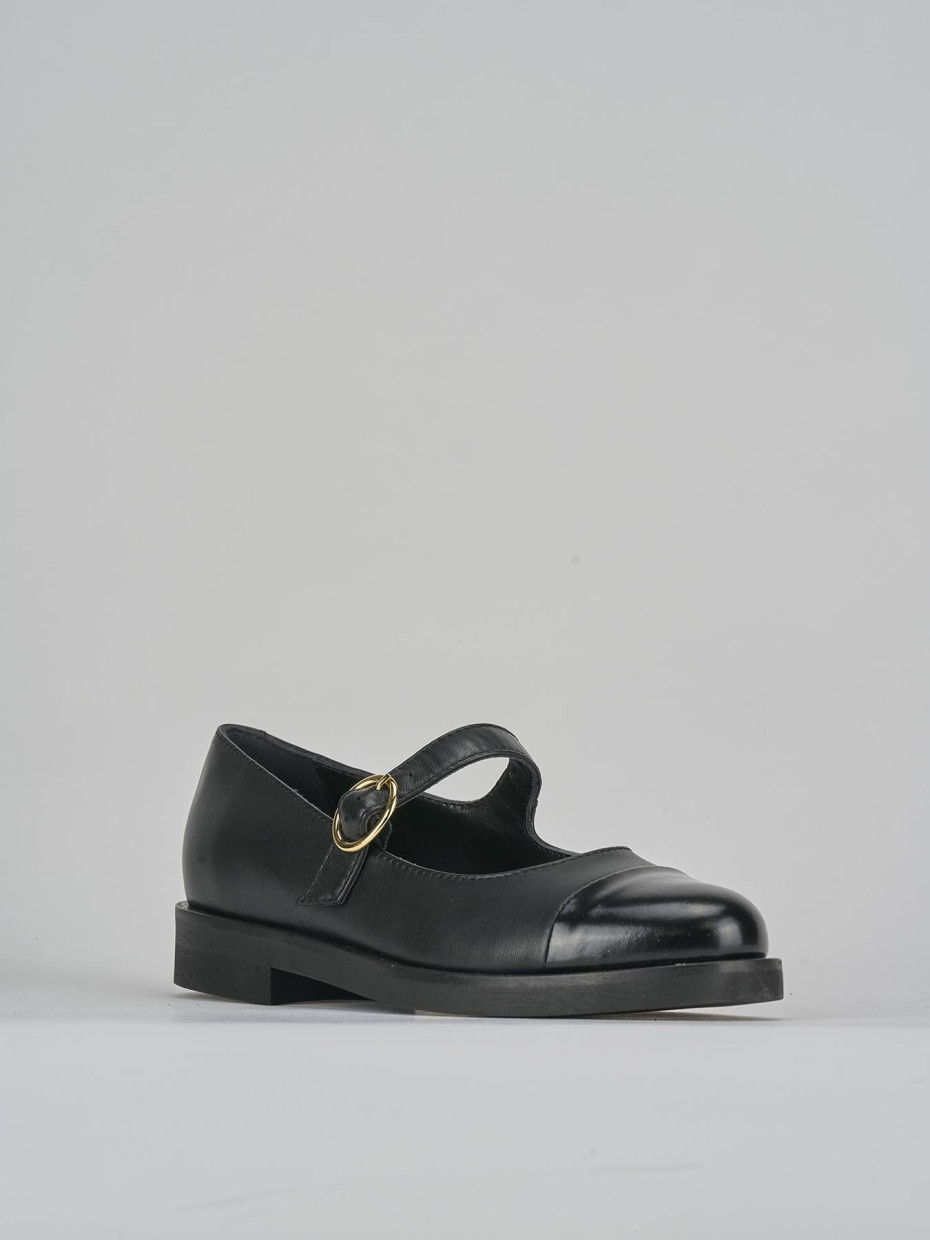 Ballerine tacco 2cm pelle nero