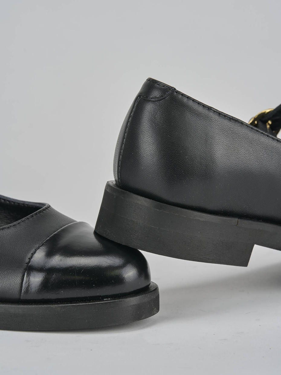 Ballerine tacco 2cm pelle nero