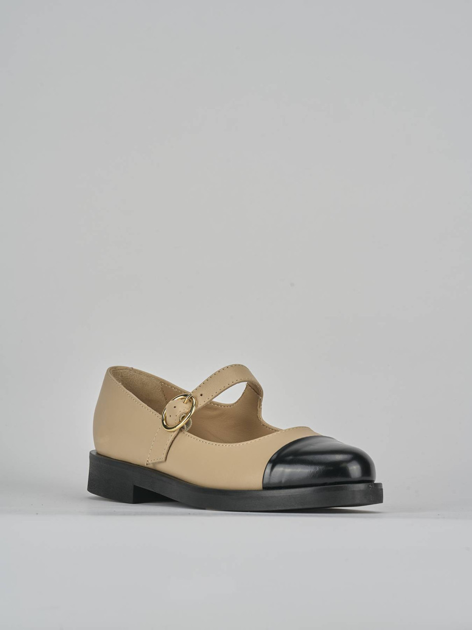 Ballerine tacco 2cm pelle nero