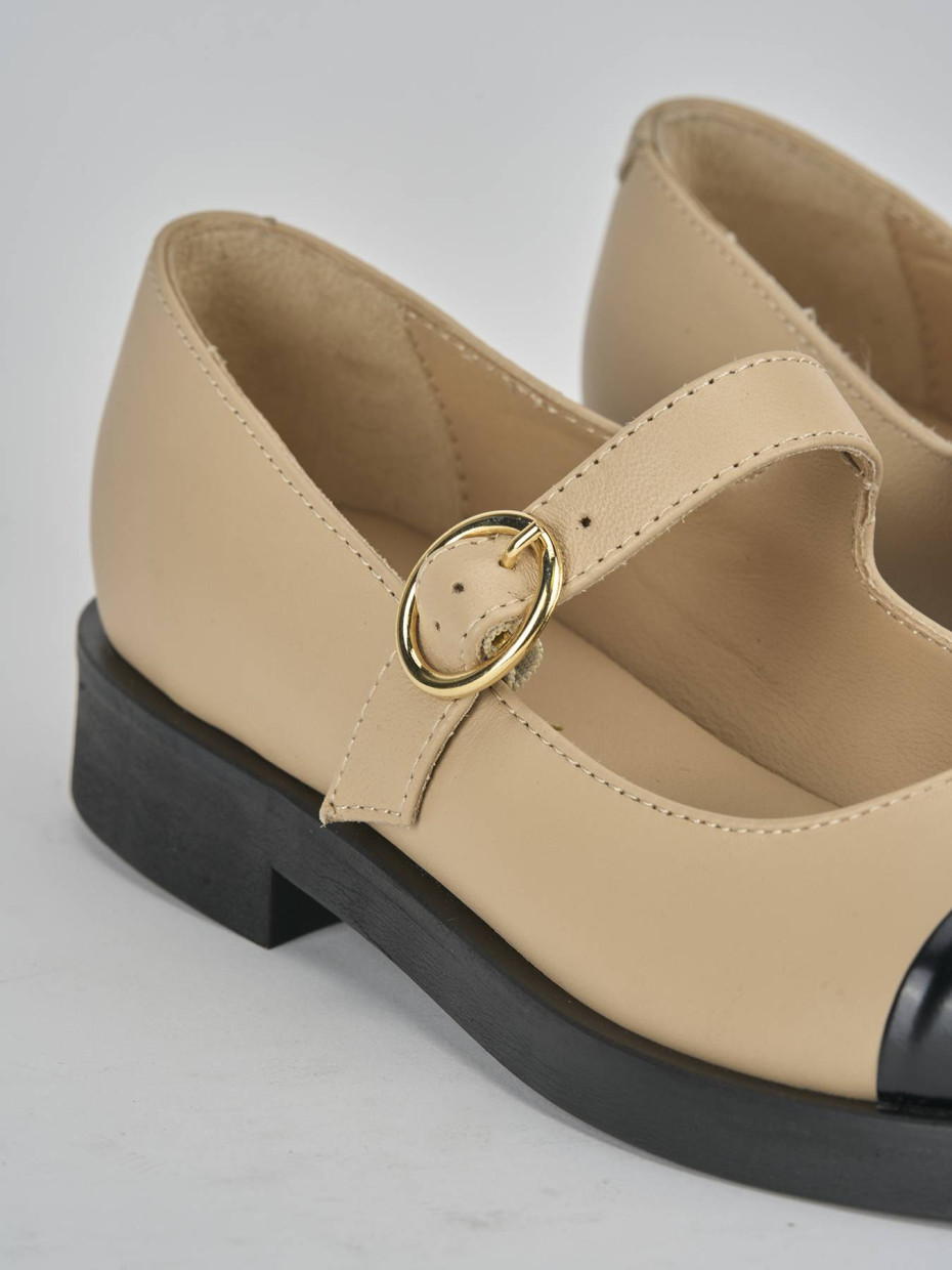 Ballerine tacco 2cm pelle nero
