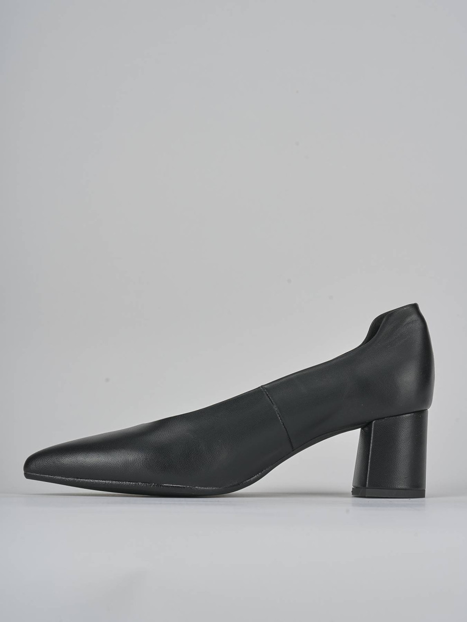 Décolleté e slingback tacco 5cm pelle nero