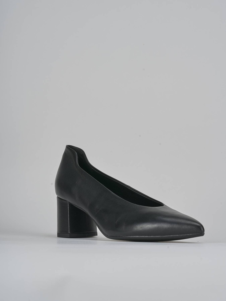 Décolleté e slingback tacco 5cm pelle nero
