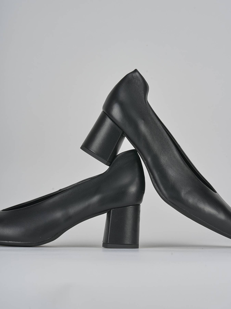 Décolleté e slingback tacco 5cm pelle nero