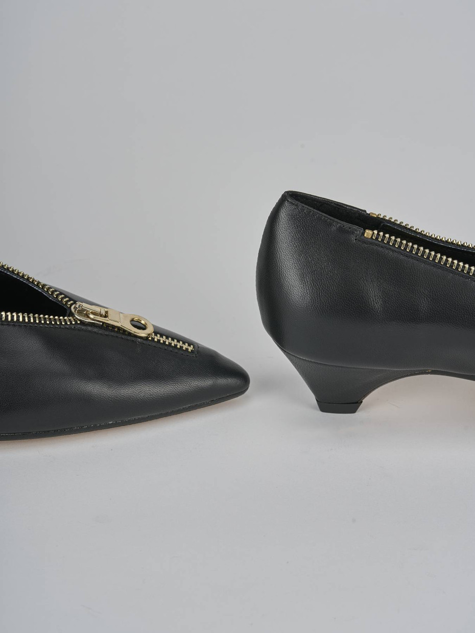 Décolleté e slingback tacco 3cm pelle nero
