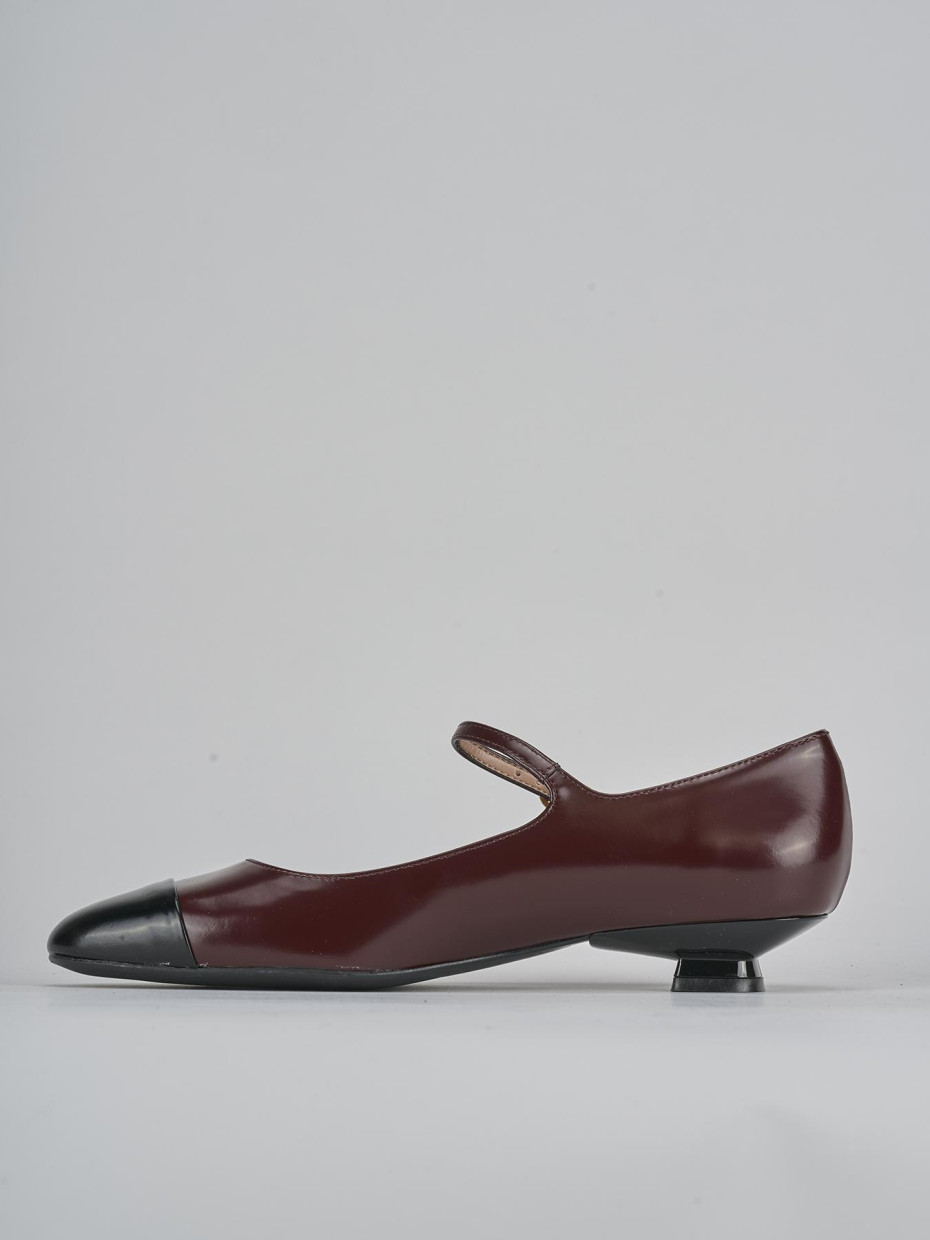 Ballerine tacco 3cm pelle bordo'