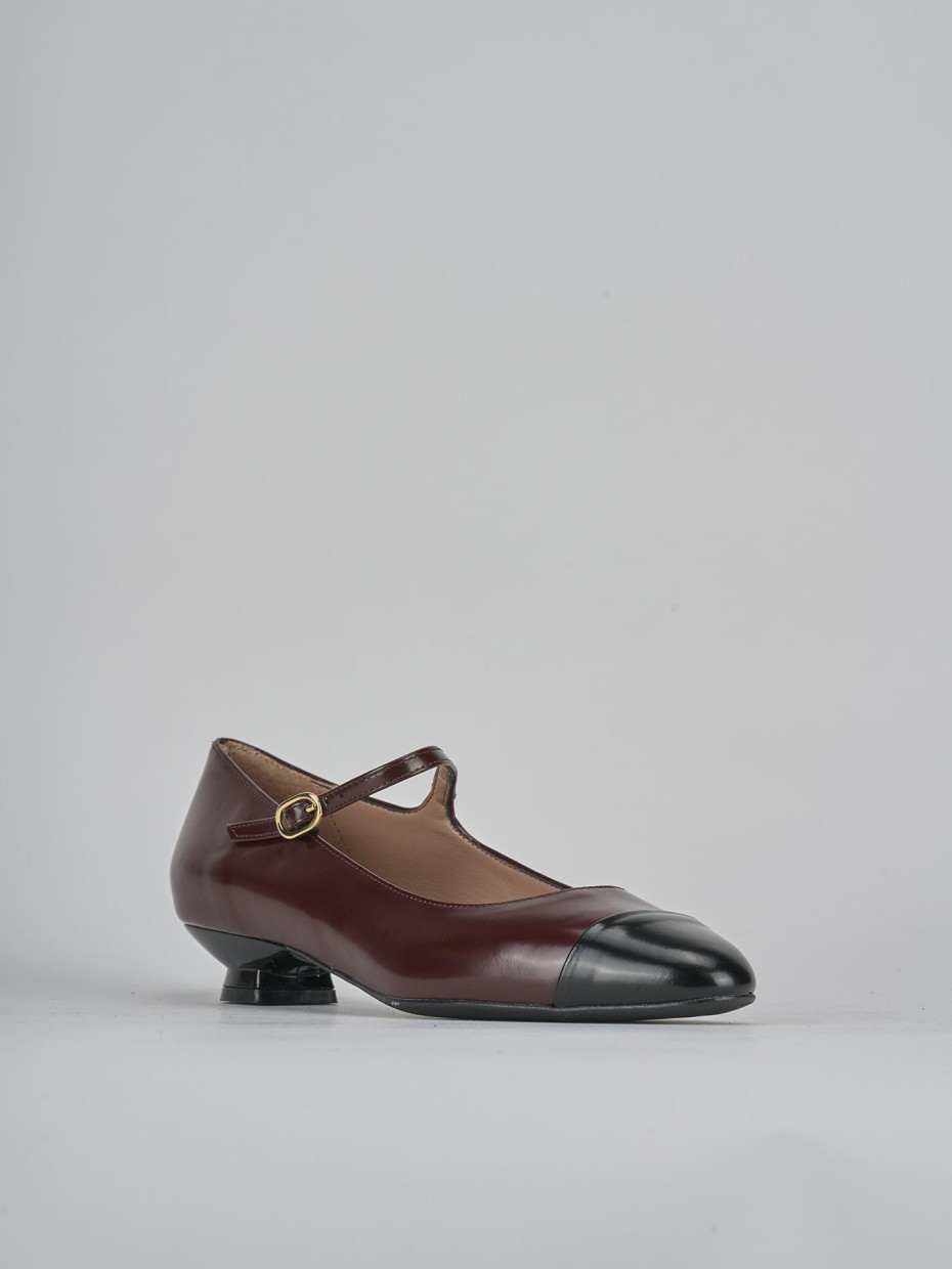 Ballerine tacco 3cm pelle bordo'