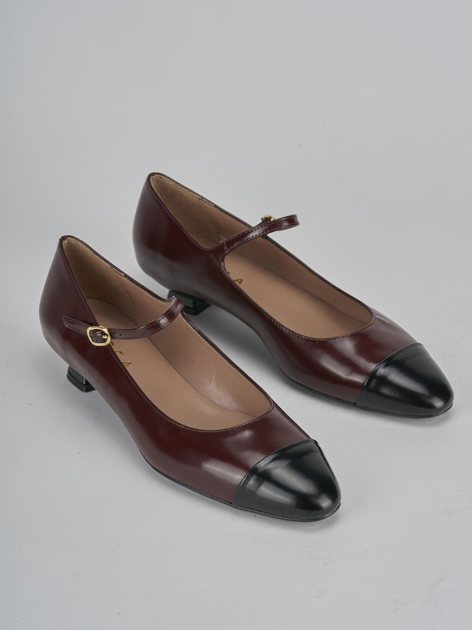 Ballerine tacco 3cm pelle bordo Barca Stores