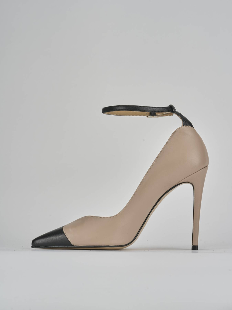 Décolleté e slingback tacco 11cm pelle nero
