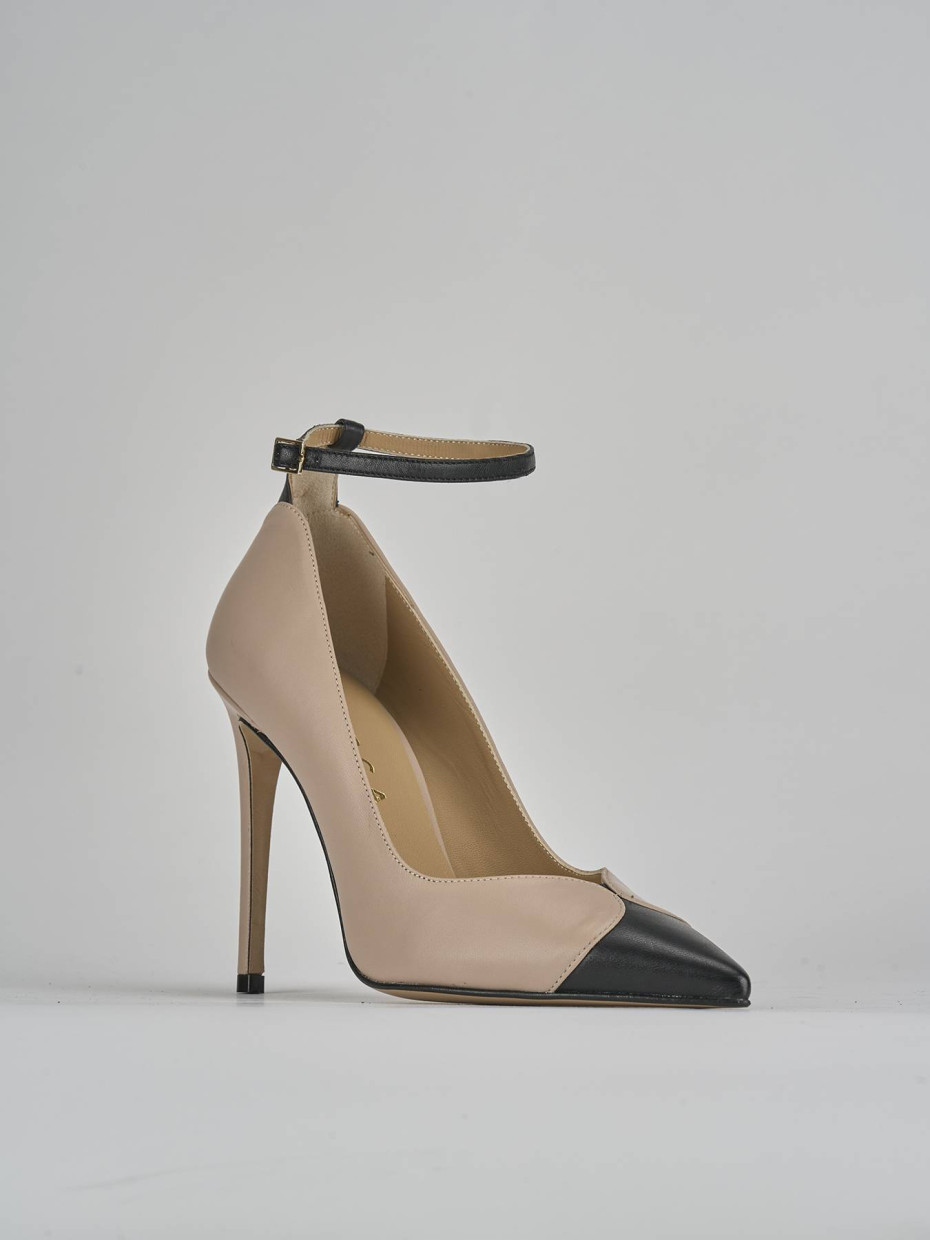 Décolleté e slingback tacco 11cm pelle nero