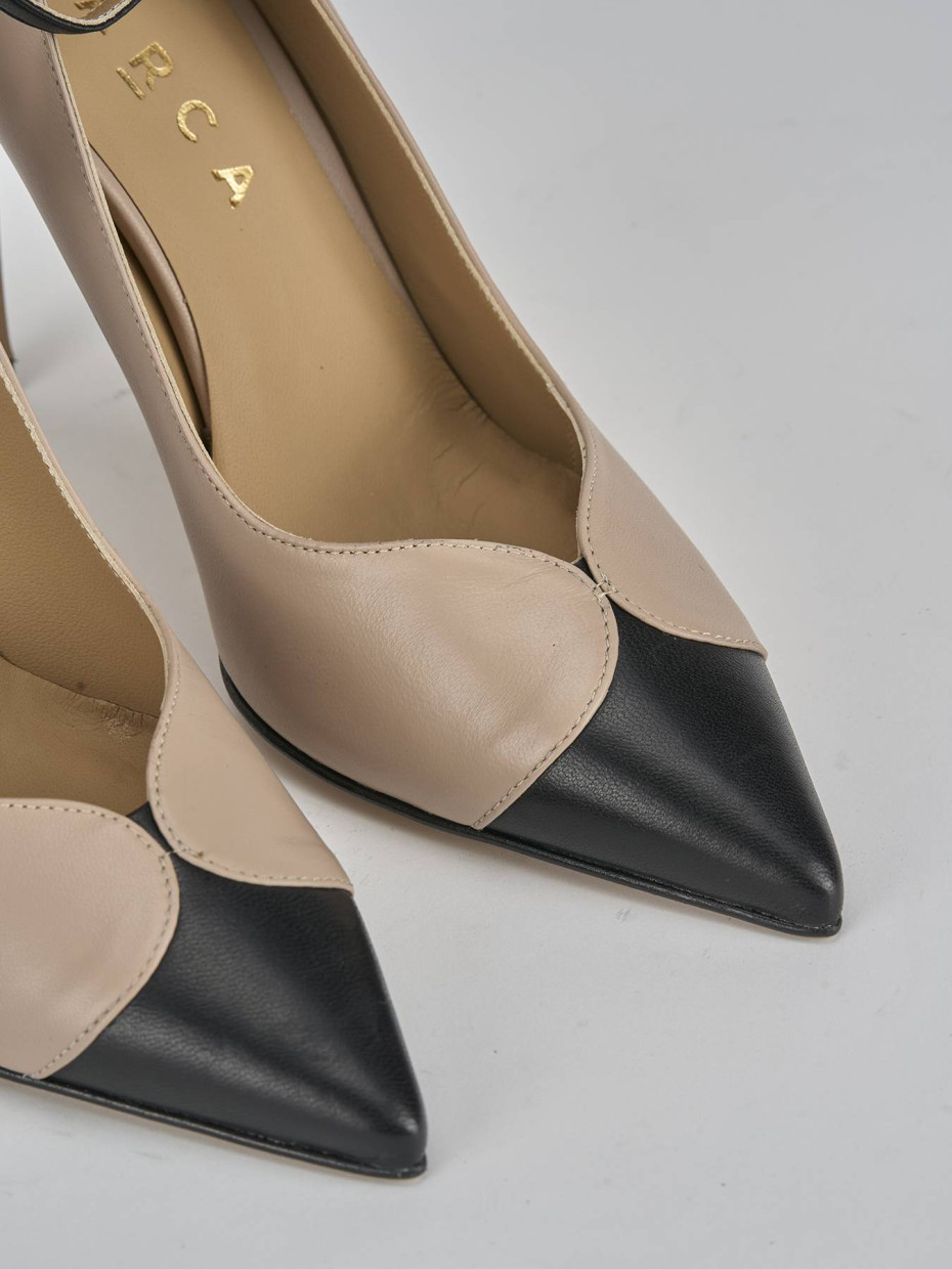 Décolleté e slingback tacco 11cm pelle nero