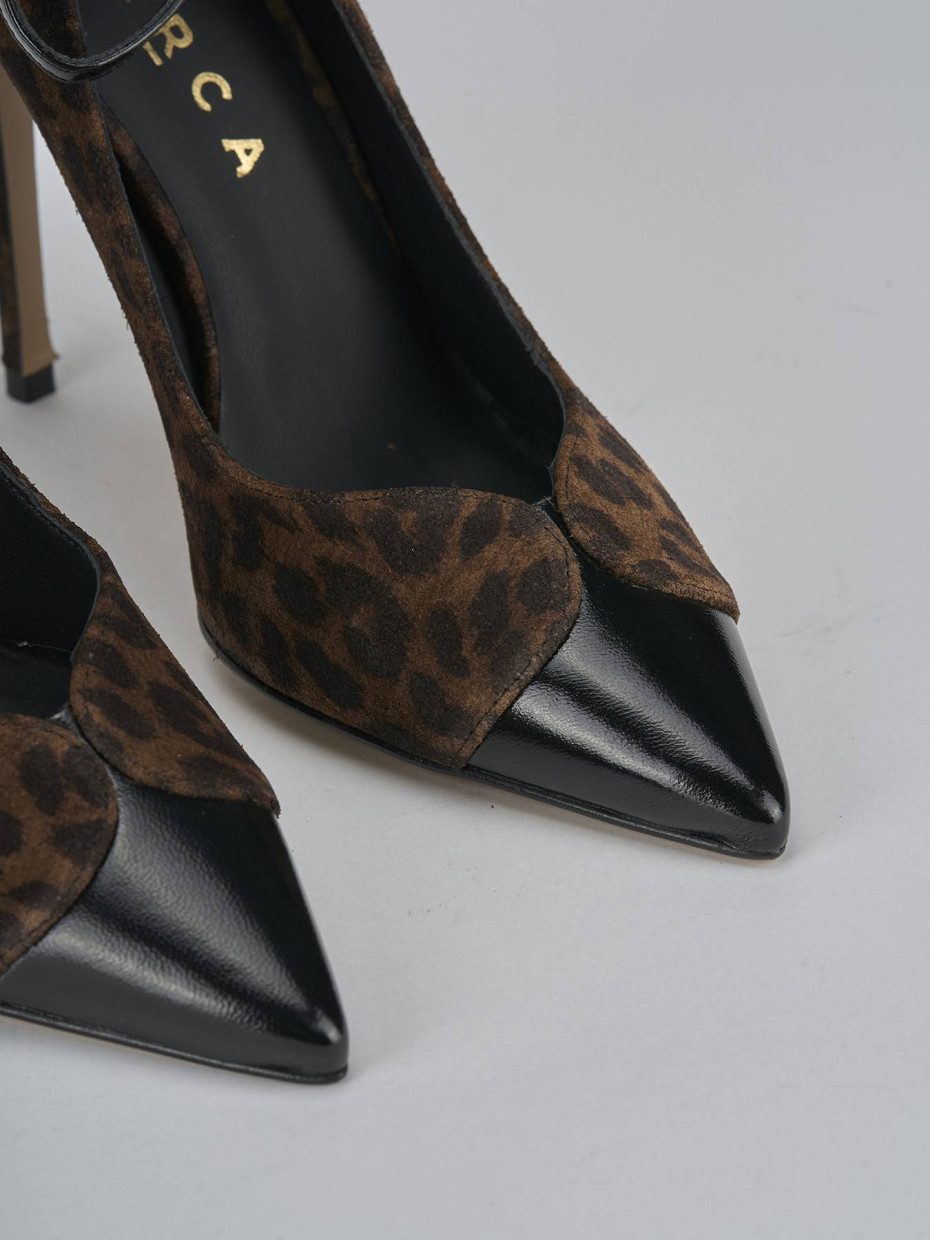 Décolleté e slingback tacco 11cm pelle nero