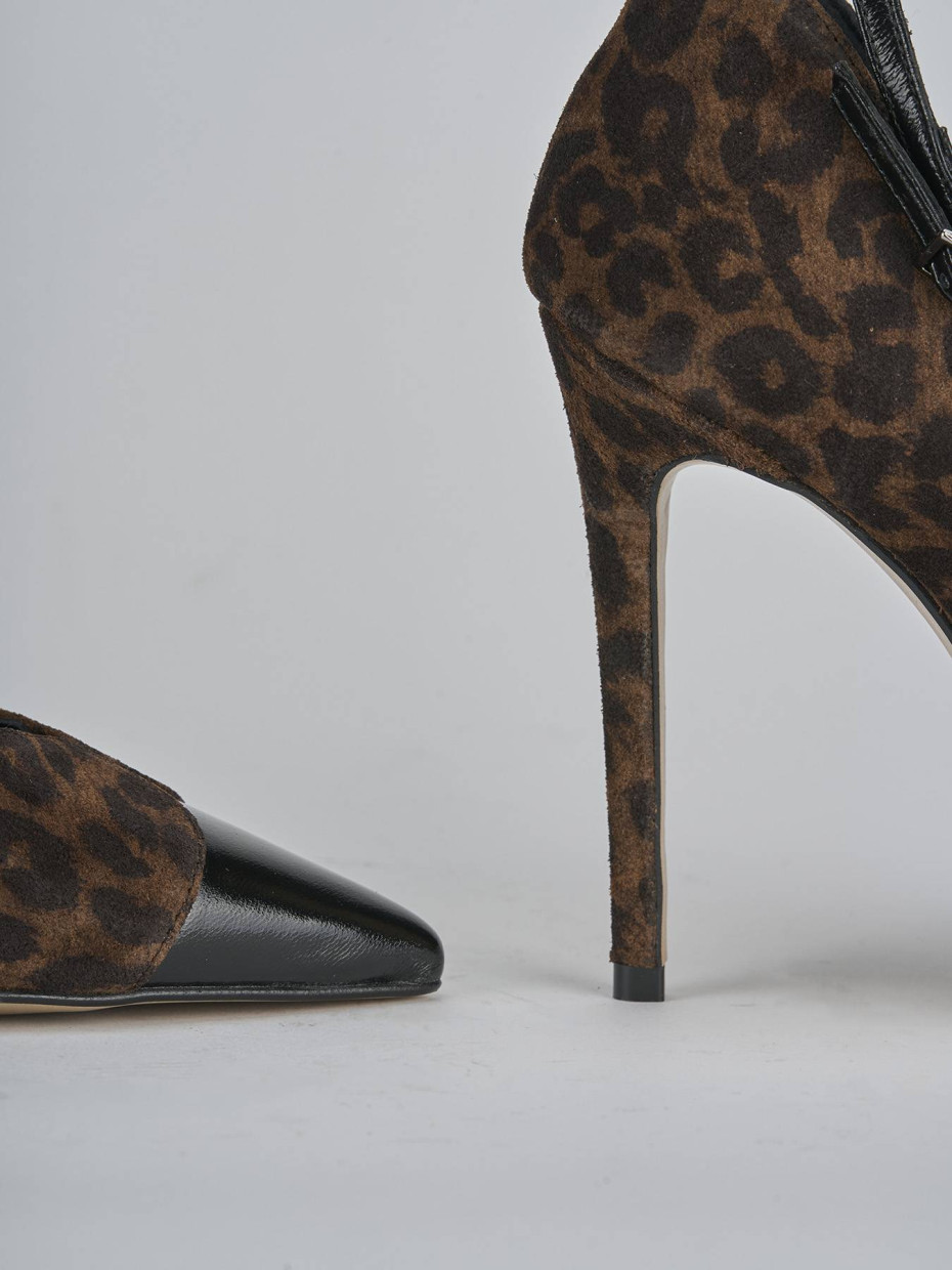 Décolleté e slingback tacco 11cm pelle nero