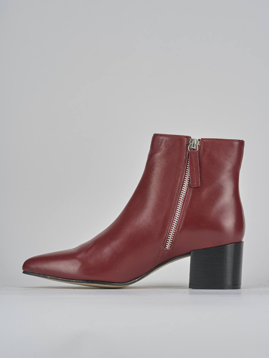 Stivaletti tacco 5cm pelle rosso