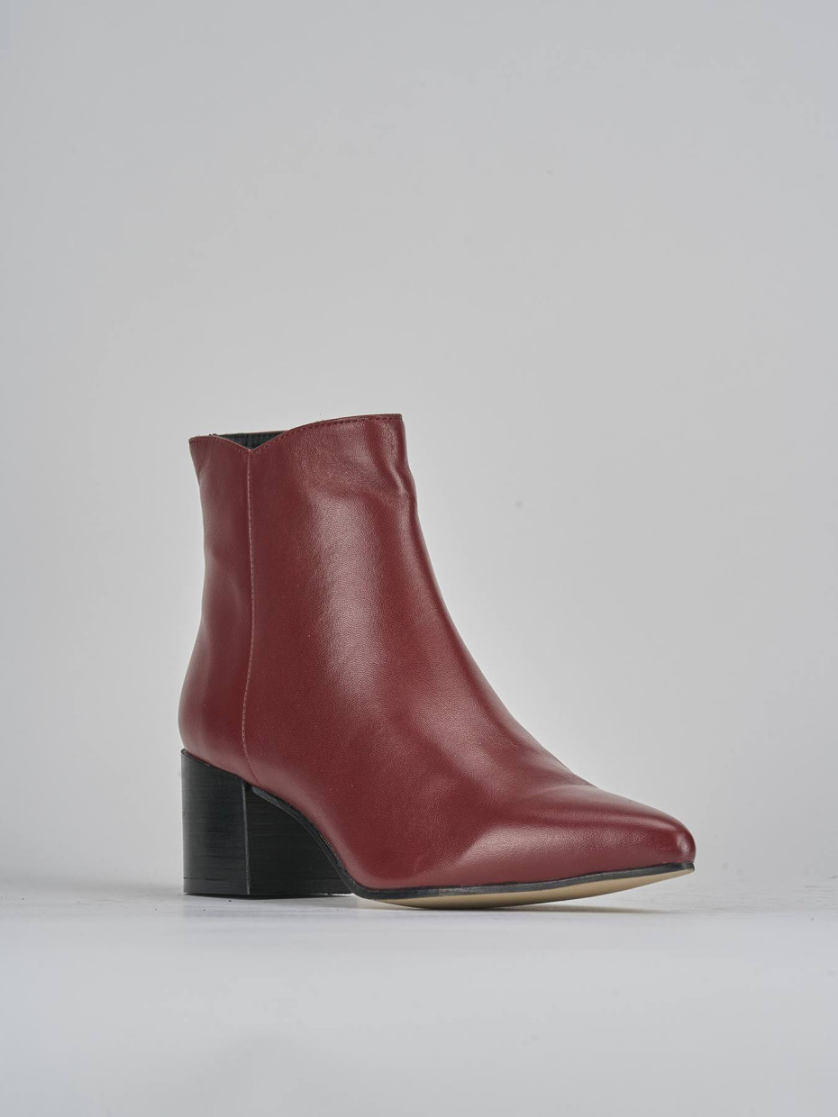 Stivaletti tacco 5cm pelle rosso
