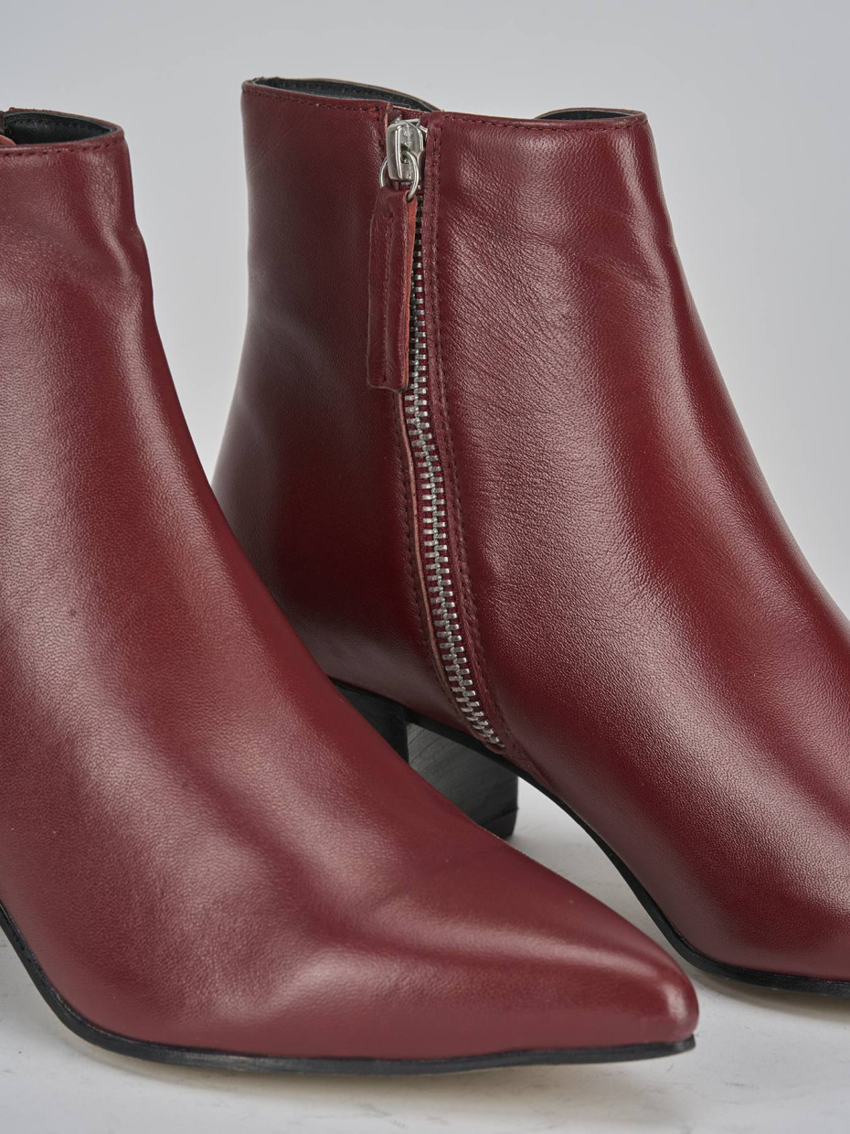 Stivaletti tacco 5cm pelle rosso