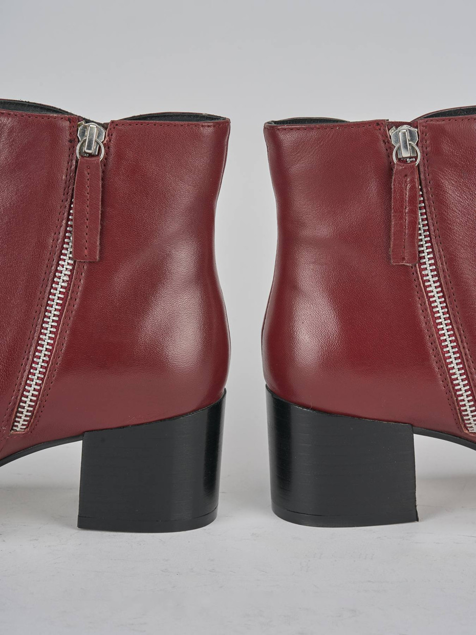 Stivaletti tacco 5cm pelle rosso