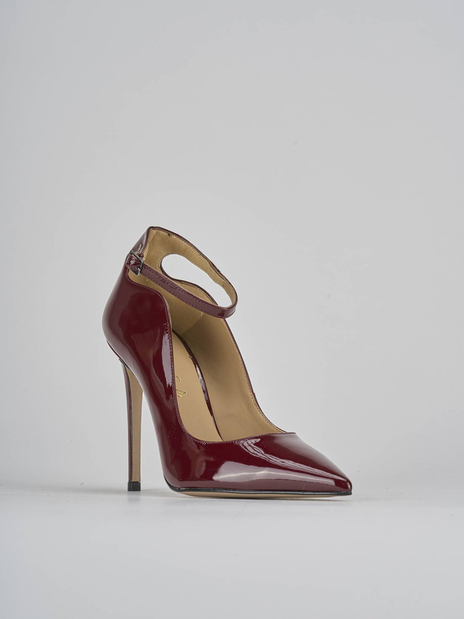Décolleté e slingback tacco 11cm vernice bordo'