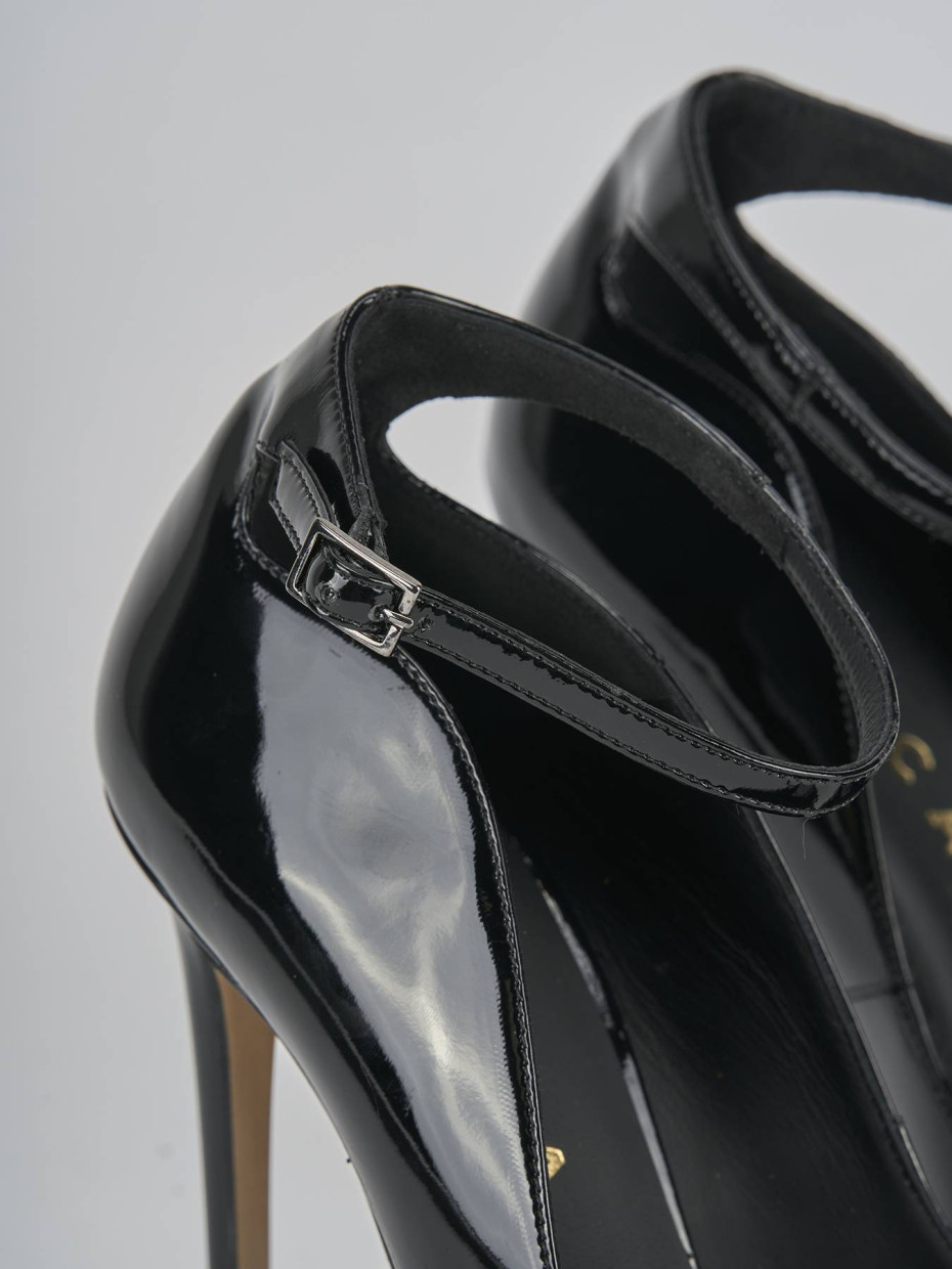Décolleté e slingback tacco 11cm vernice nero